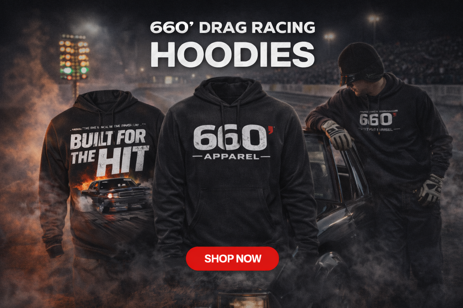 660' Apparel drag racing hoodies inspired by 1/8 mile drag racing culture