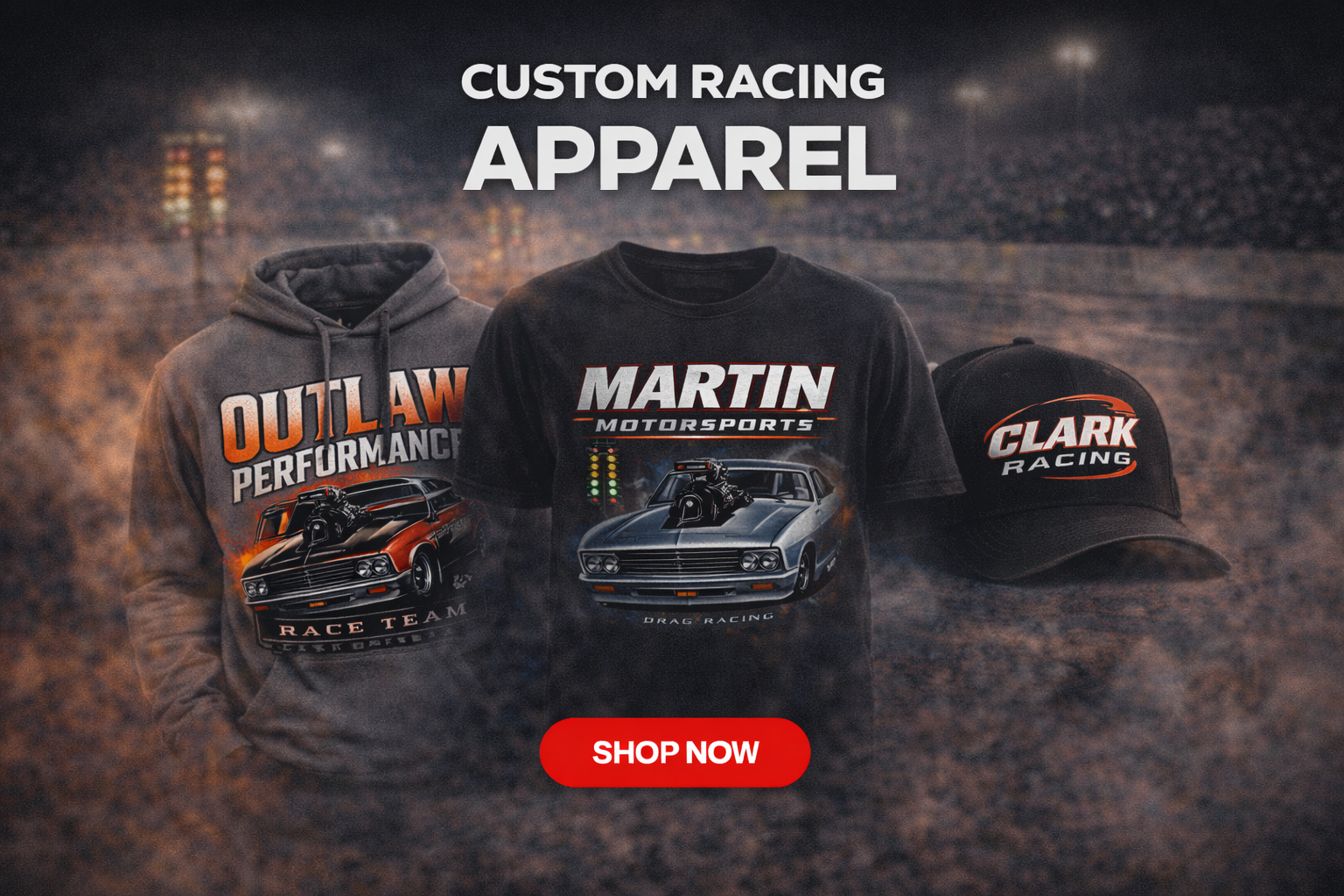custom drag racing apparel including custom shirts hoodies and hats for race teams
