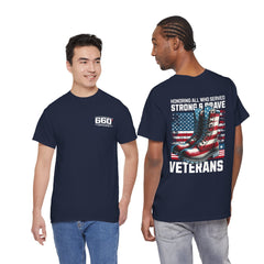 Strong & Brave Veterans Tribute T-Shirt – American Flag Military Honor Tee | 660’ Apparel-32