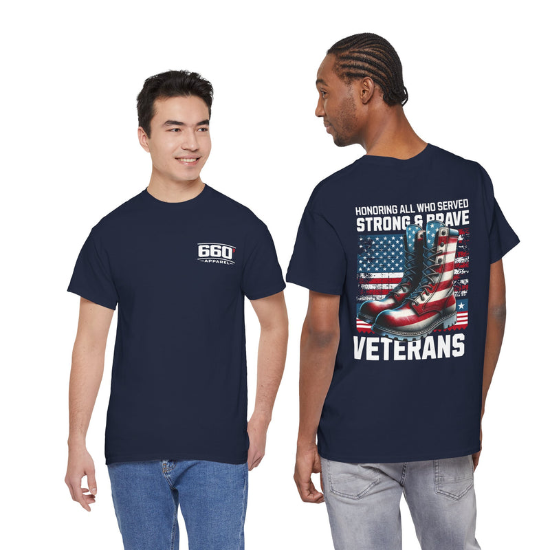 Strong & Brave Veterans Tribute T-Shirt – American Flag Military Honor Tee | 660’ Apparel-32