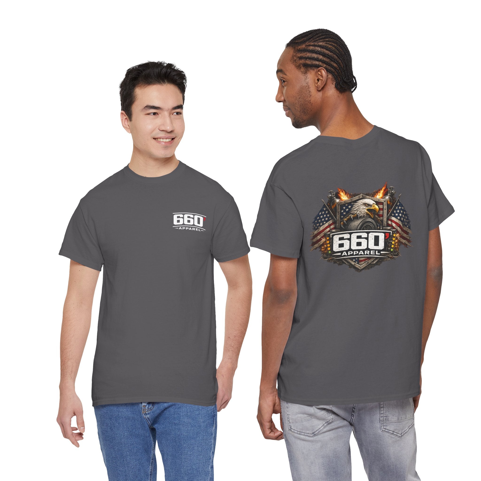 660’ Apparel American Eagle T-Shirt – Patriotic Drag Racing Graphic Tee-13