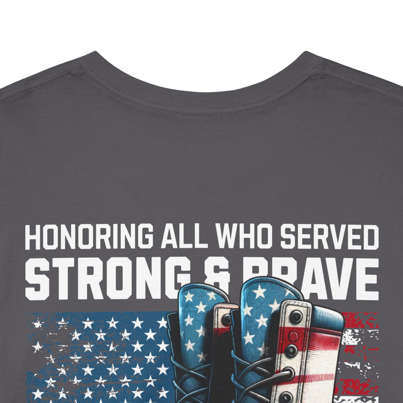 Strong & Brave Veterans Tribute T-Shirt – American Flag Military Honor Tee | 660’ Apparel-22