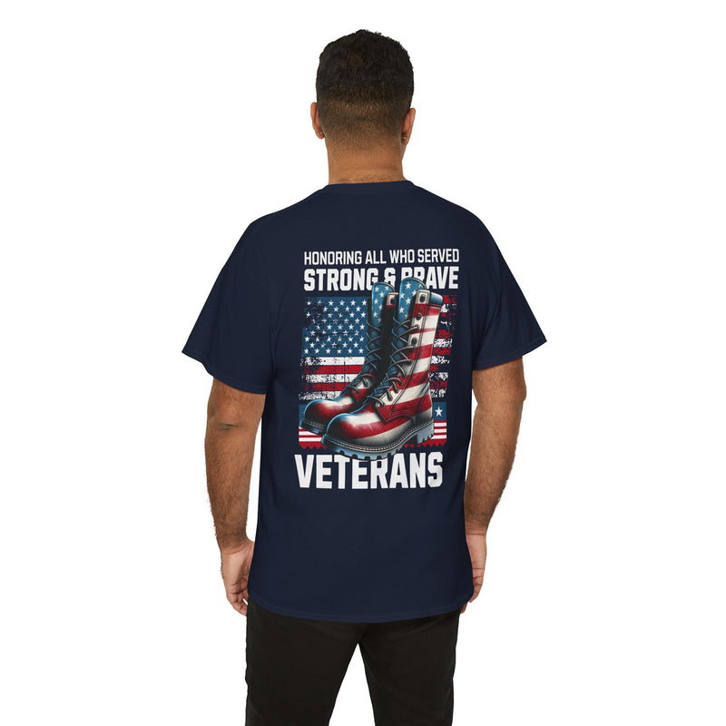 Strong & Brave Veterans Tribute T-Shirt – American Flag Military Honor Tee | 660’ Apparel-31