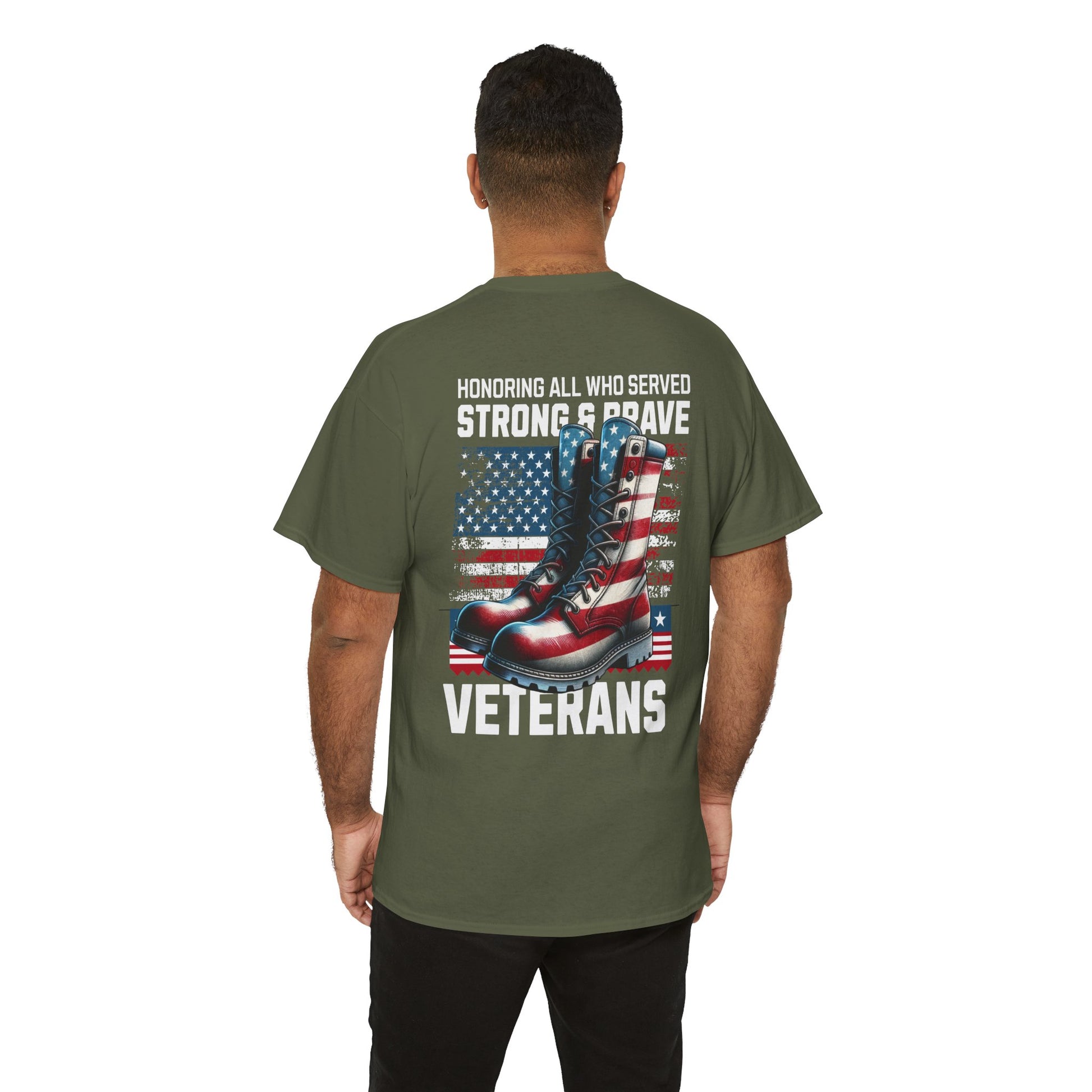 Strong & Brave Veterans Tribute T-Shirt – American Flag Military Honor Tee | 660’ Apparel-17