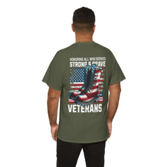 Strong & Brave Veterans Tribute T-Shirt – American Flag Military Honor Tee | 660’ Apparel-17