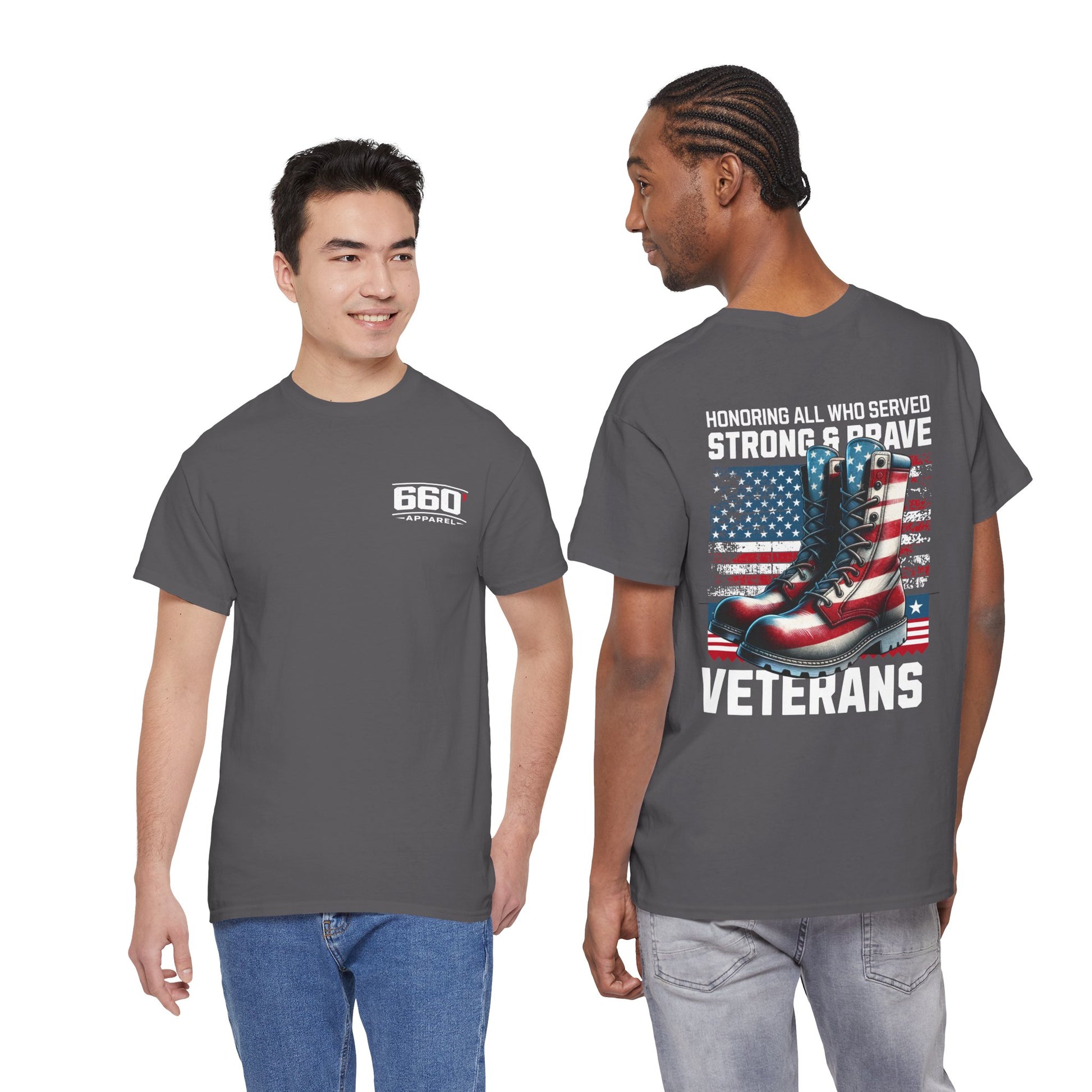 Strong & Brave Veterans Tribute T-Shirt – American Flag Military Honor Tee | 660’ Apparel-25