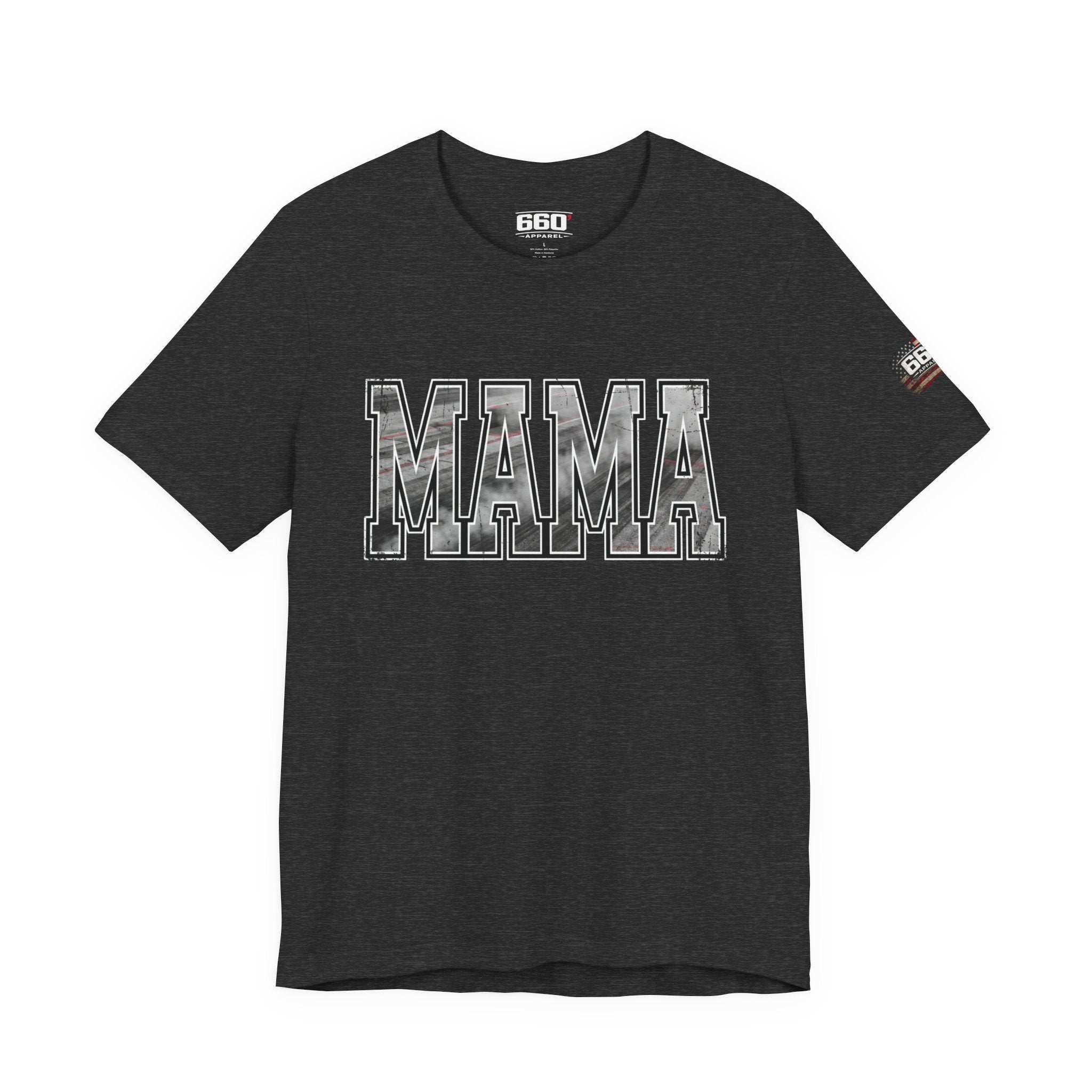 MAMA Drag Racing T-Shirt | Burnout Varsity Racing Mom Tee | 660 Apparel-6