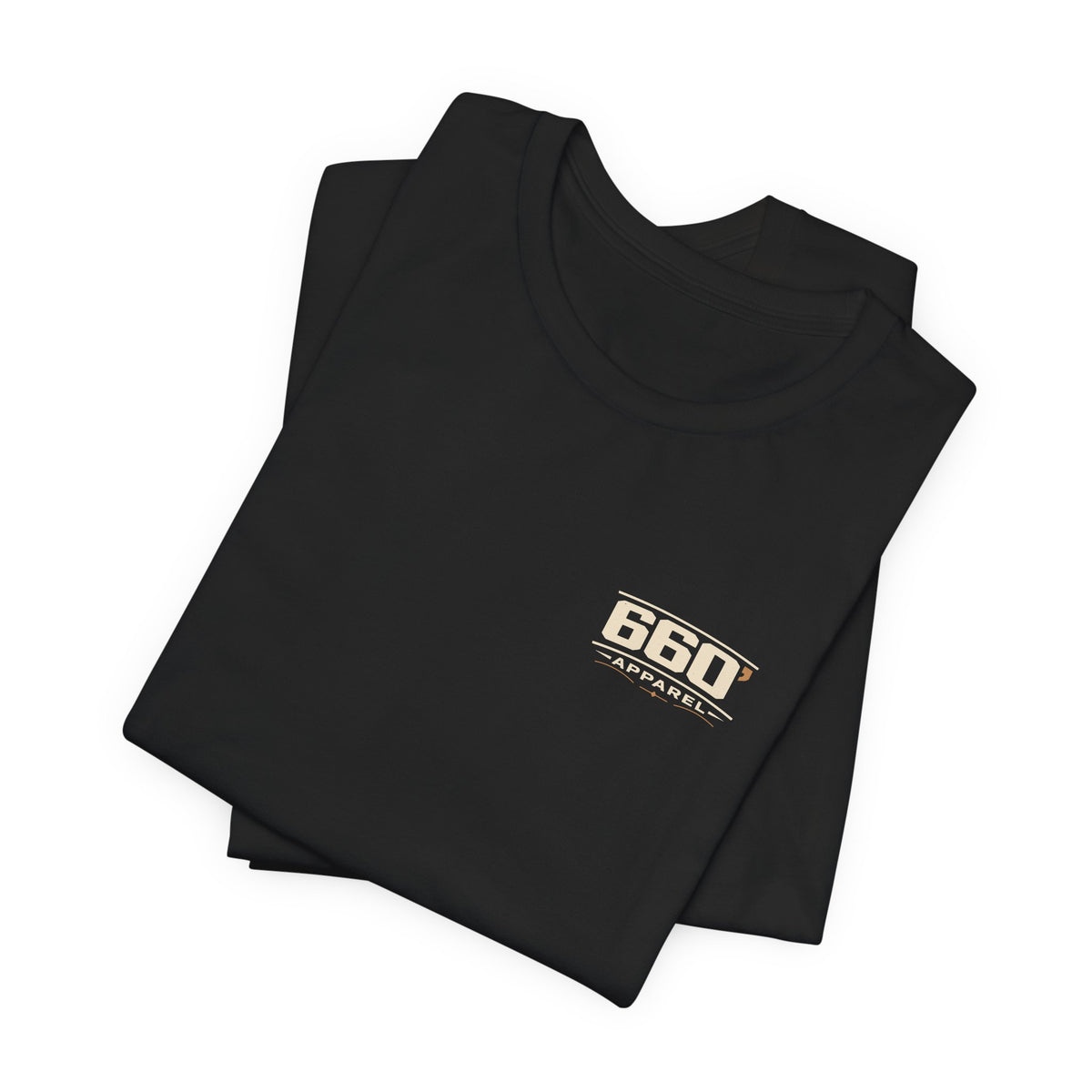 Dinner Is After the Oil-Down. — Trackside Tee — folded black tee