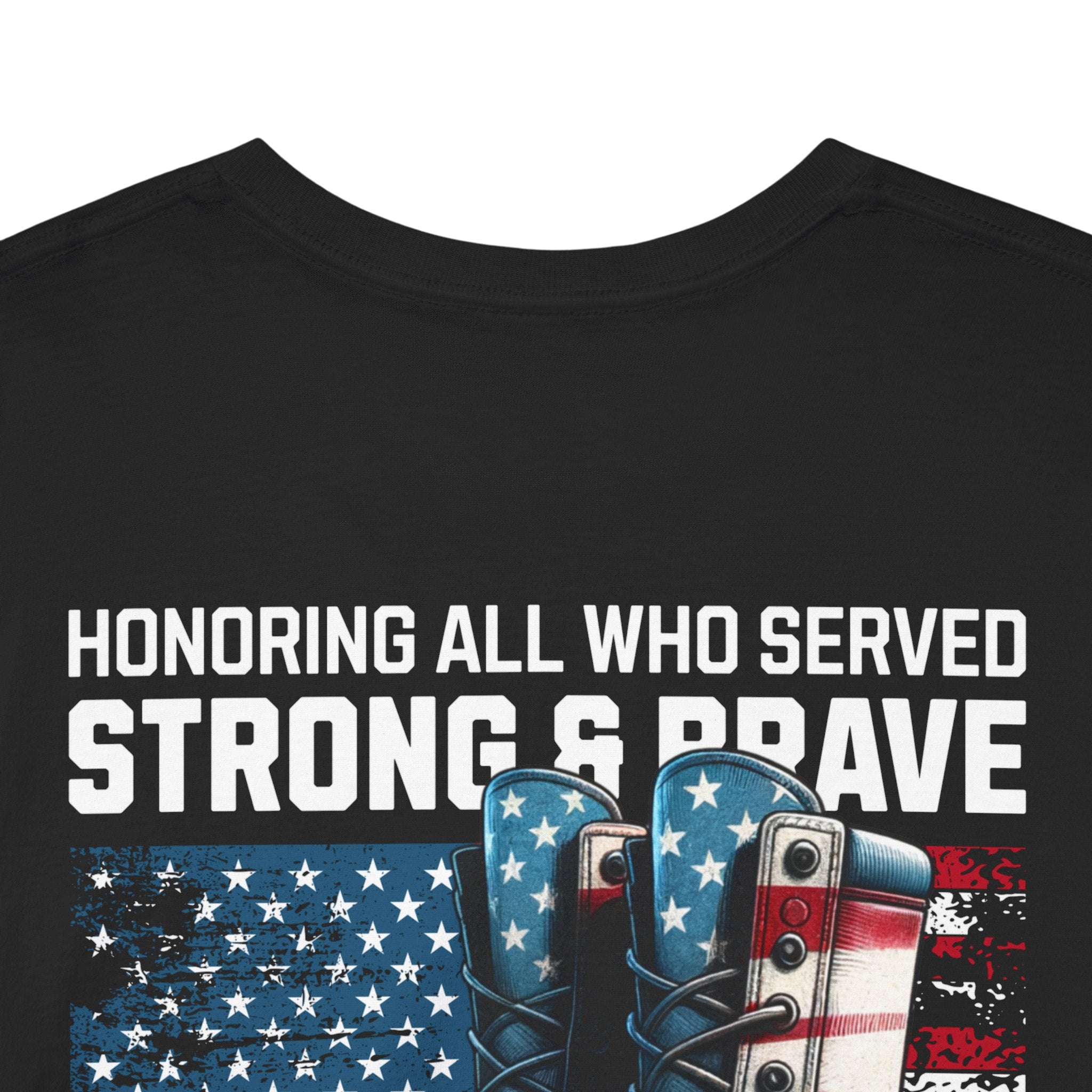 Strong & Brave Veterans Tribute T-Shirt – American Flag Military Honor Tee | 660’ Apparel-9