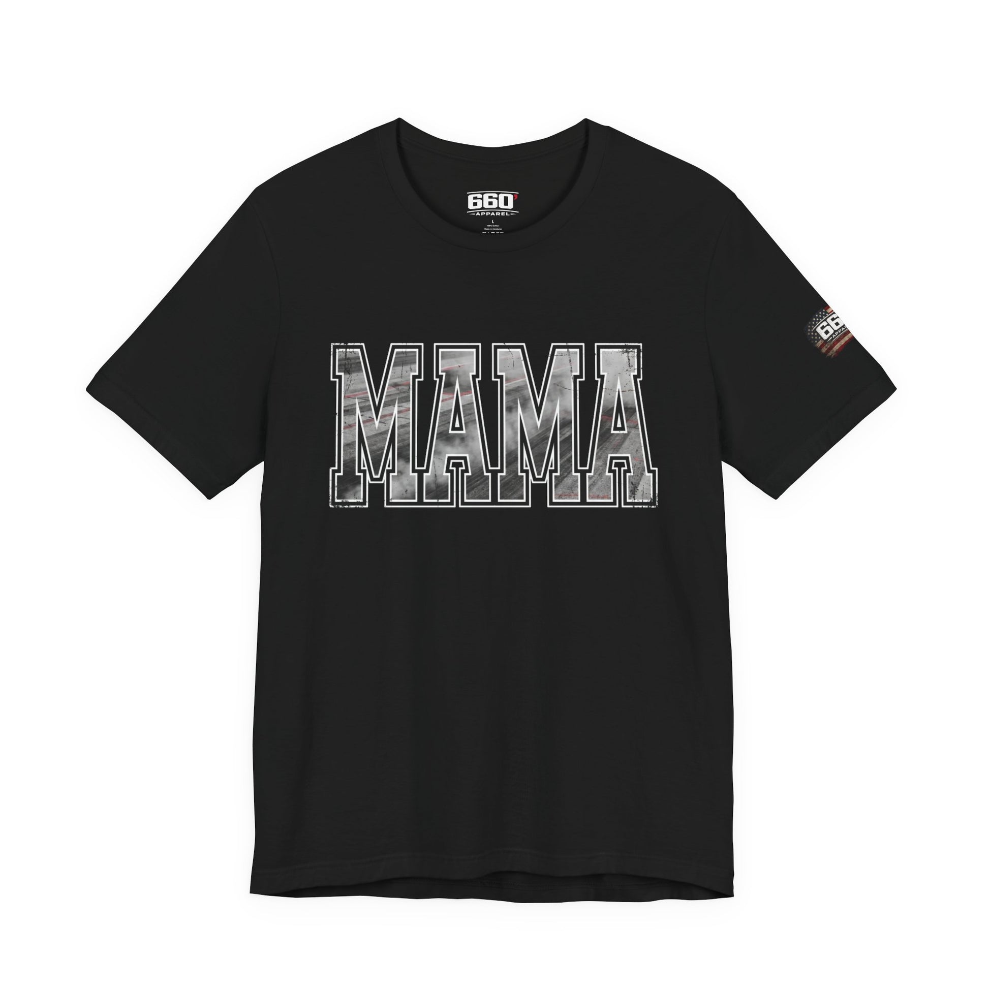 MAMA Drag Racing T-Shirt | Burnout Varsity Racing Mom Tee | 660 Apparel-5