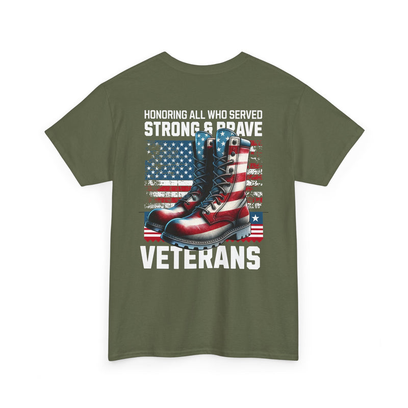 Strong & Brave Veterans Tribute T-Shirt – American Flag Military Honor Tee | 660’ Apparel-12