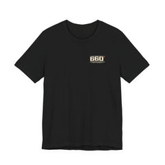 Receipts Are Just Time Slips for Money. — Racing Tee — front left-chest official 660′ logo