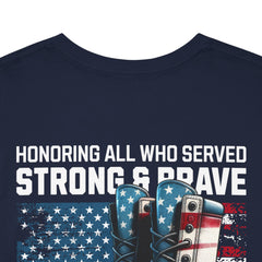 Strong & Brave Veterans Tribute T-Shirt – American Flag Military Honor Tee | 660’ Apparel-29