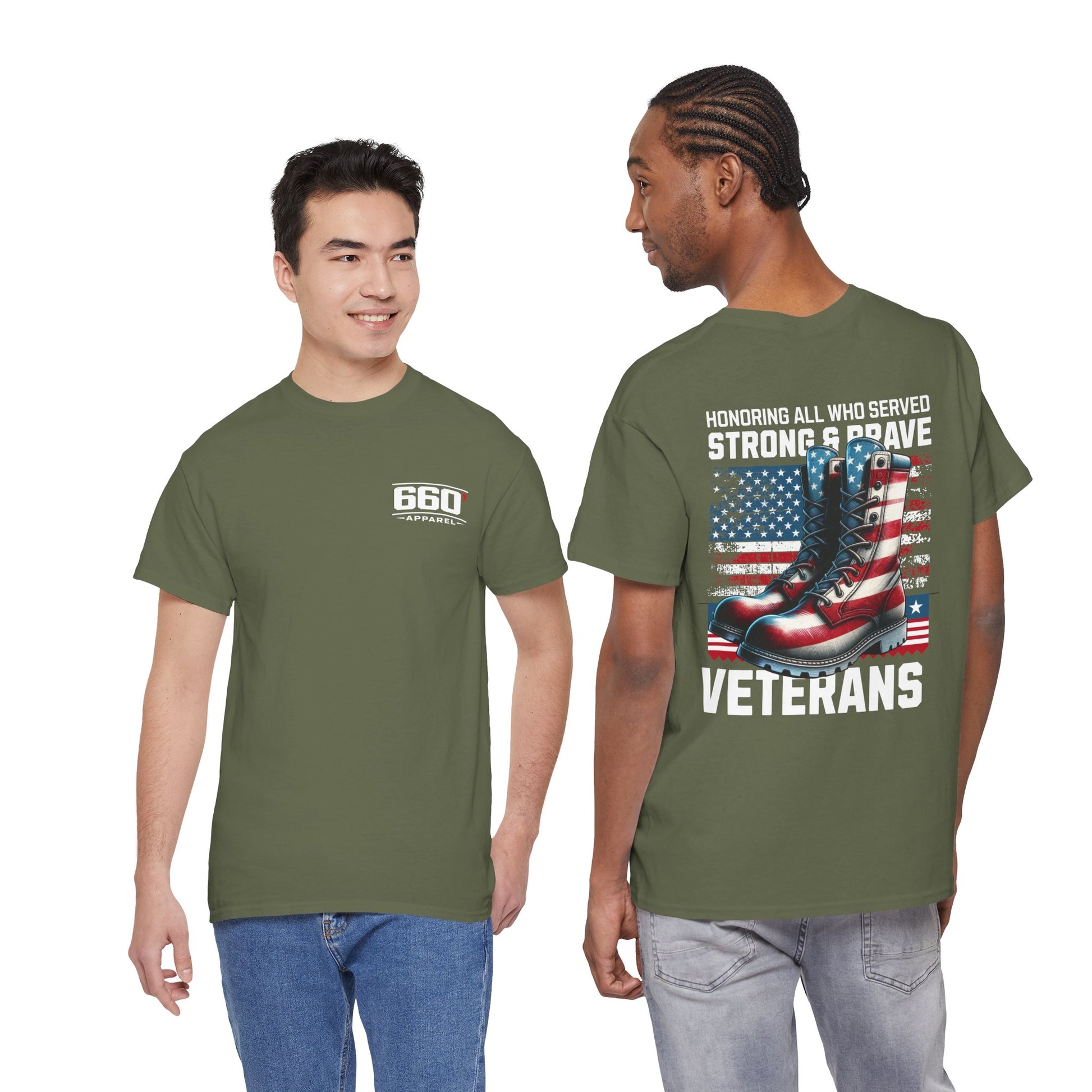 Strong & Brave Veterans Tribute T-Shirt – American Flag Military Honor Tee | 660’ Apparel-18