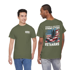 Strong & Brave Veterans Tribute T-Shirt – American Flag Military Honor Tee | 660’ Apparel-18