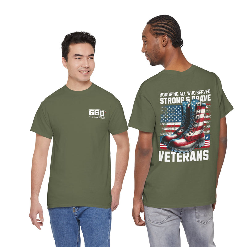Strong & Brave Veterans Tribute T-Shirt – American Flag Military Honor Tee | 660’ Apparel-18