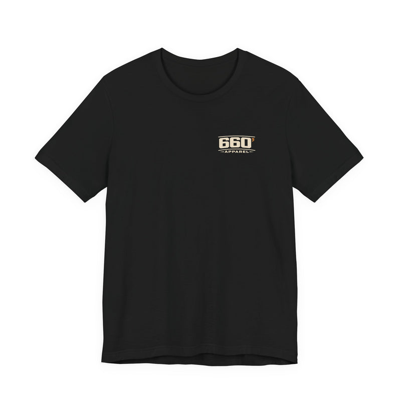 Eight Cylinders. Zero Closure. — Engine Builder Tee — front left-chest official 660′ logo