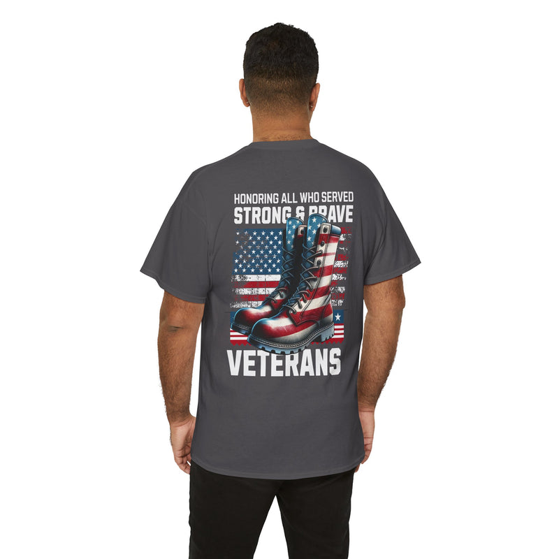 Strong & Brave Veterans Tribute T-Shirt – American Flag Military Honor Tee | 660’ Apparel-24