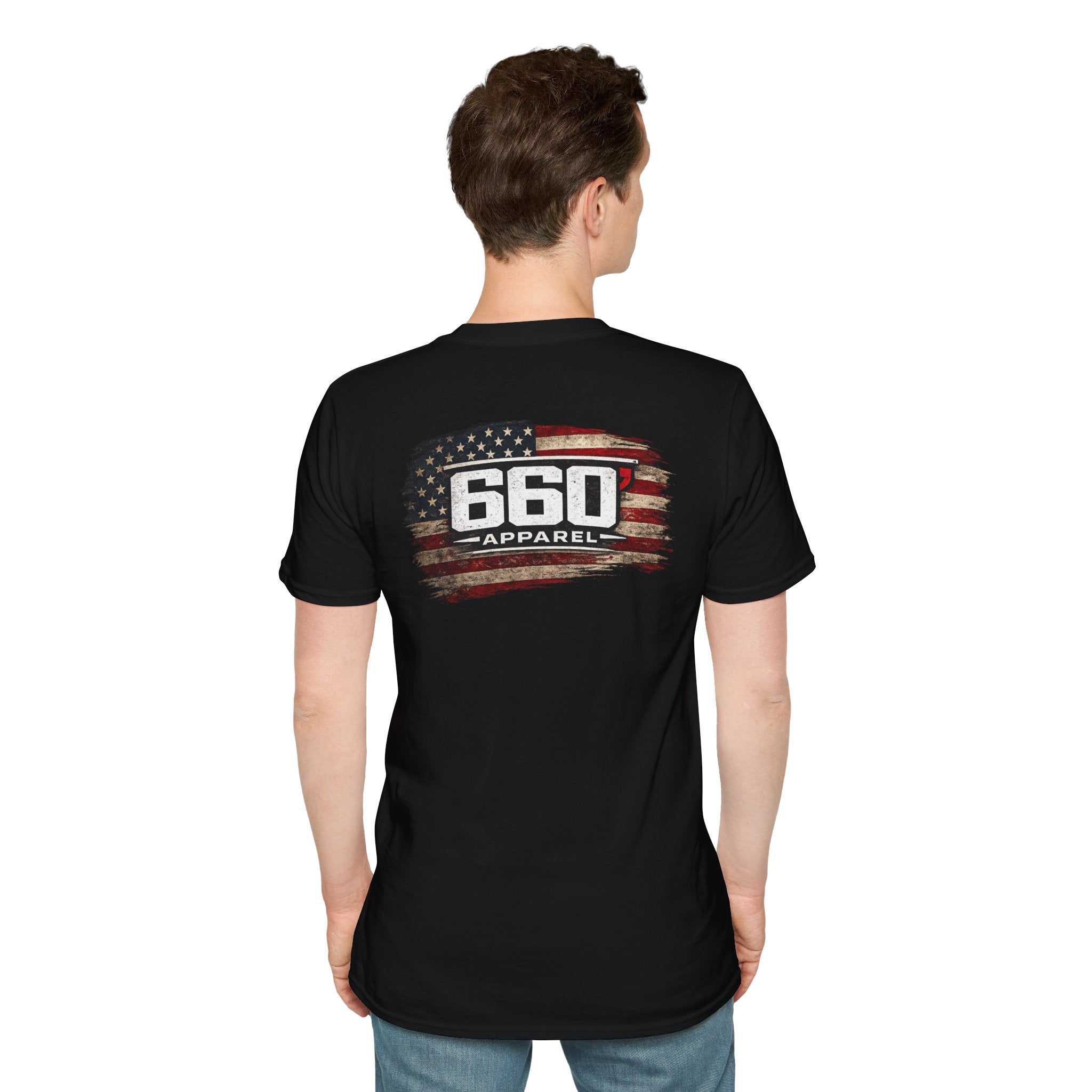 660 Apparel American flag logo t-shirt with distressed patriotic design