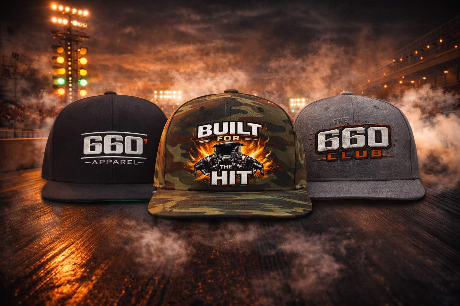 660 Apparel snapback hats and drag racing headwear designed for 1/8 mile racers and drag strip fans