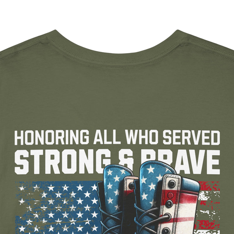 Strong & Brave Veterans Tribute T-Shirt – American Flag Military Honor Tee | 660’ Apparel-15