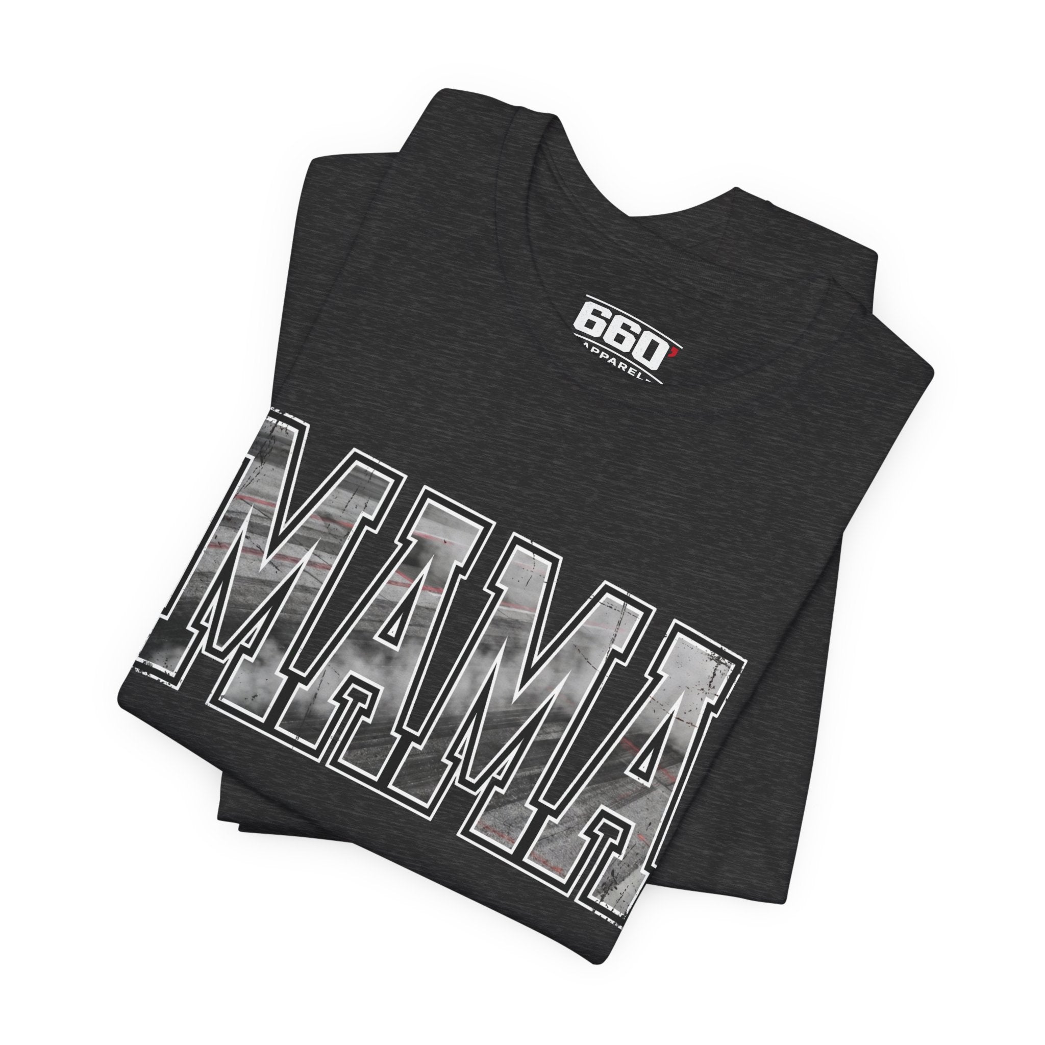MAMA Drag Racing T-Shirt | Burnout Varsity Racing Mom Tee | 660 Apparel-11
