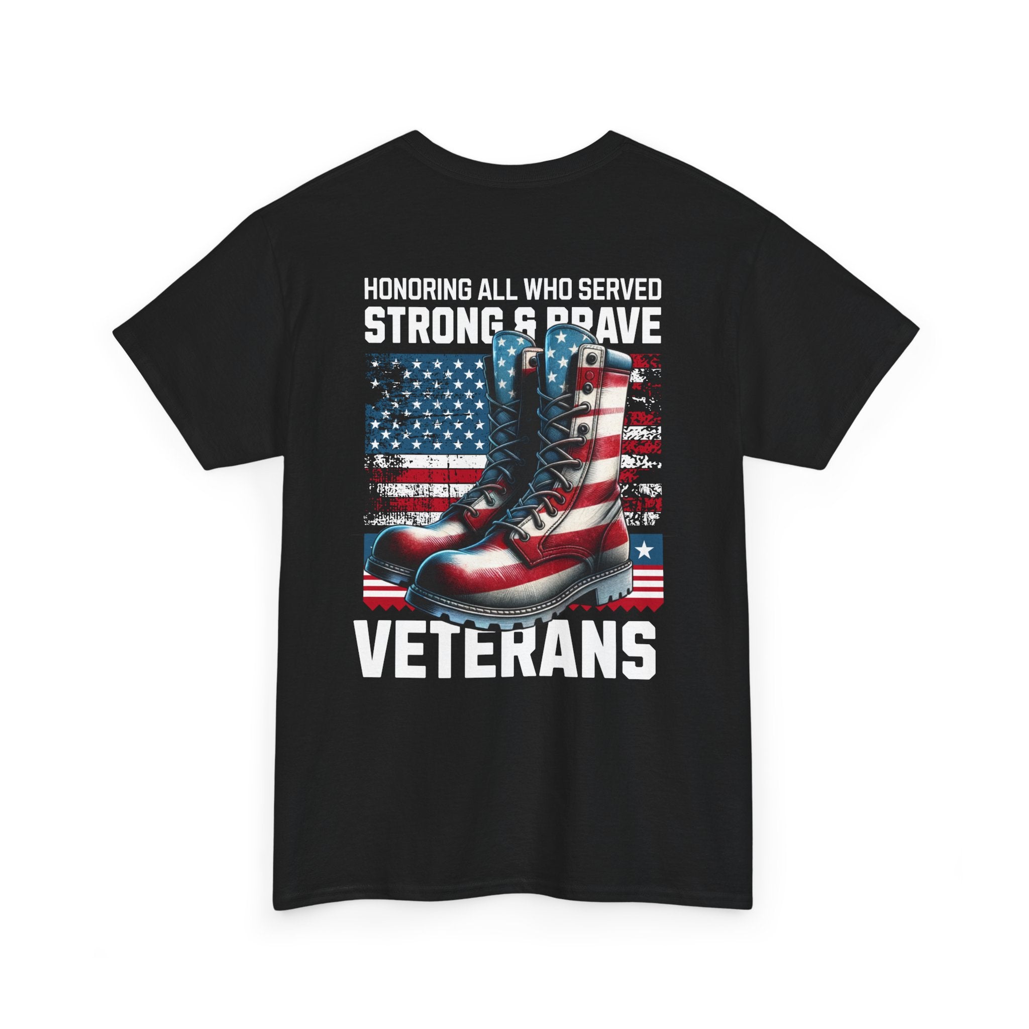 Strong & Brave Veterans Tribute T-Shirt – American Flag Military Honor Tee | 660’ Apparel-6
