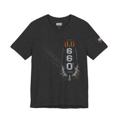 Back design of drag racing shirt featuring 660 of Send It and Half Track Full Send typography graphic