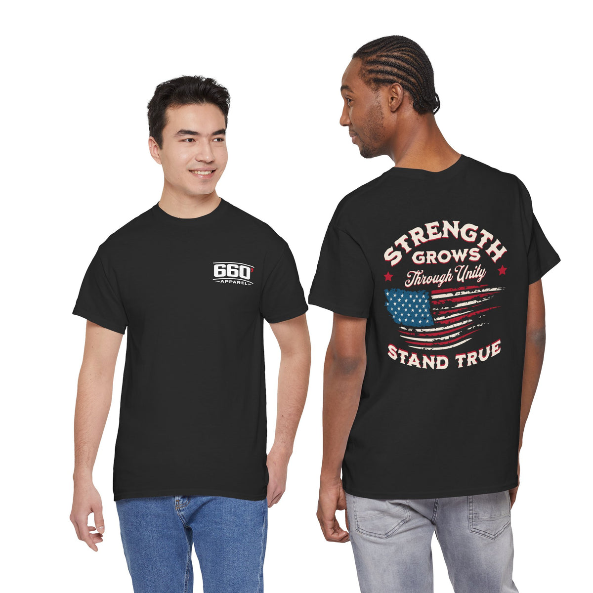 Strength Grows Through Unity patriotic American flag t-shirt by 660 Apparel